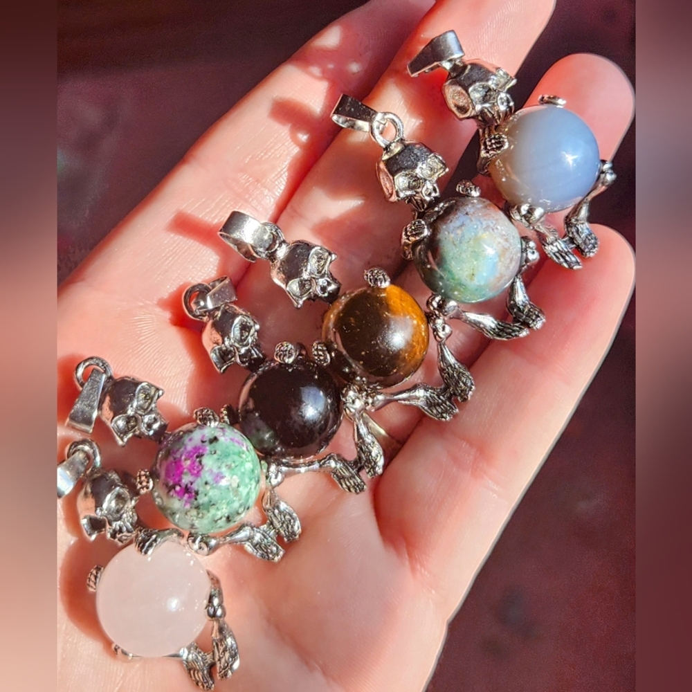Skeleton Crystal Sphere Pendant
